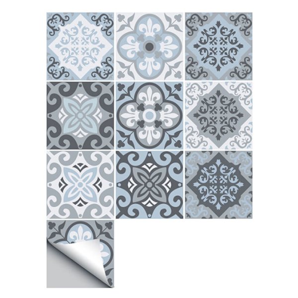 10 stk Middelhavsstil veggklistremerker Vanntette PVC-klistremerker Selvklistrende tapeter Dekor 20X20 cm