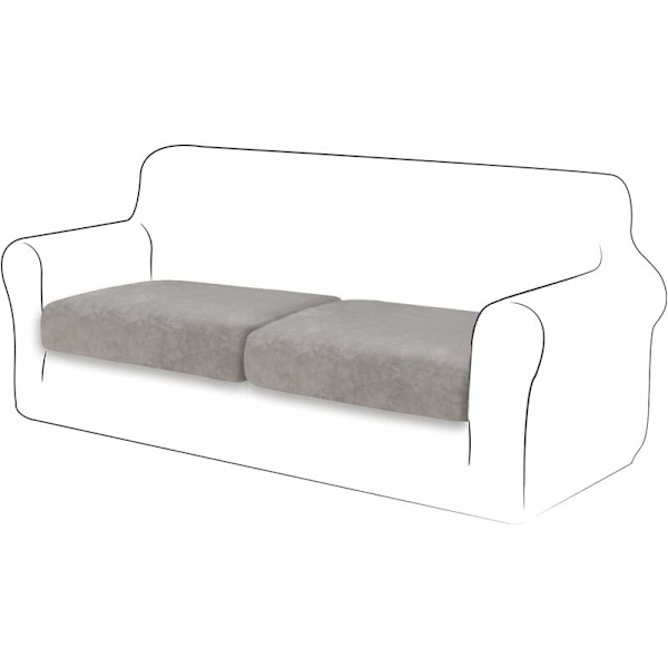 Sammetskuddfodral Soffa Kuddfodral Möbler Skyddsfodral Soffa Sitsöverdrag för Soffa 2 Skivor Sammetskuddfodral för Stol (Ljusgrå)