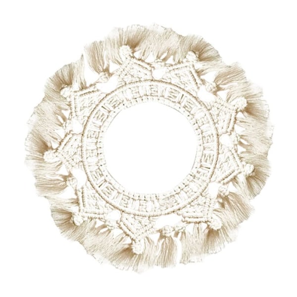 Boho Macrame Makeup Vägg Hängande Handgjord Vävda Tassel Gobeläng för Väggkonst Dekor
