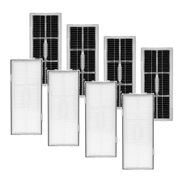 8 st HEPA-filter för S8/S8+/S8 Pro Ultra Robotdammsugare Ersättningsaktiverat kol