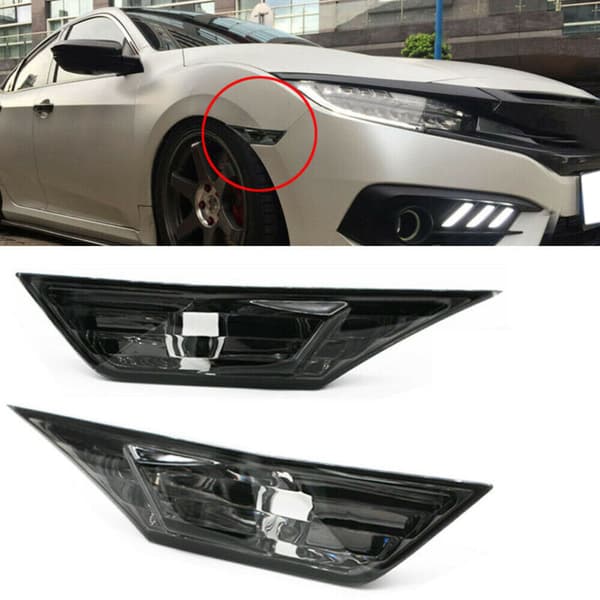 Røget tonet linse sidemarkering lys W/ Led til 2016-19 JDM