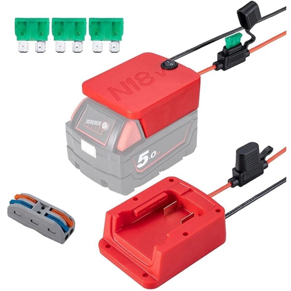 M18 18V batteri med sikring og ledningsterminaler, strømstik til fjernstyret bil, robotteknologi, fungerer med M18 1850 B Li-Ion batteri