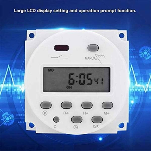 Digital Relétimer, Laboratorietimer CN101A 220V Mini LCD Strømtimerbryter Mini Timer Mikrodatamaskin