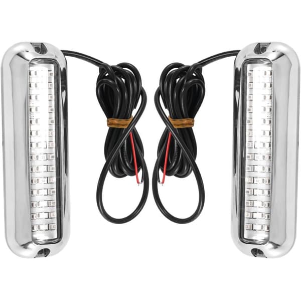 2 stk. 42 LED afløbslys til båd, blå, undervands, ponton, marine