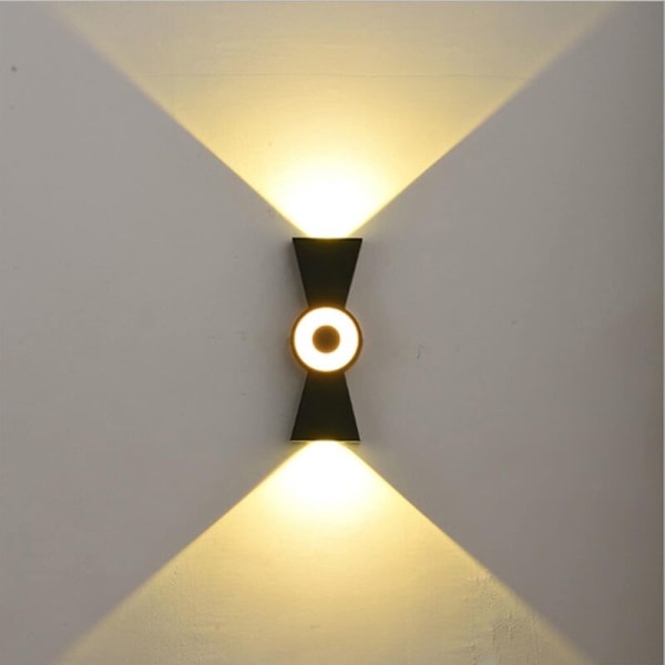 LED Vägglampor 12W Inomhus Utomhus Modern Vägglampa IP66 Vattentät Upp och Ner LED Vägglampa för Vardagsrum, Sovrum, Hall - Varmvitt Ljus