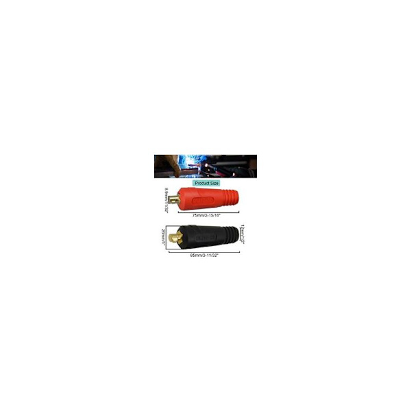 TIG Svejsningskabel Panel Connector Stikkontakt Sæt DKJ10-25 Stik og Stikkontakt Hurtigforbindelse 2 Par (Sort & Rød)