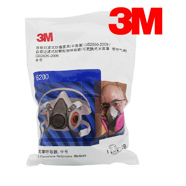 Klassisk återanvändbar halvmask 3M™ 6200, säkerhetscertifierad