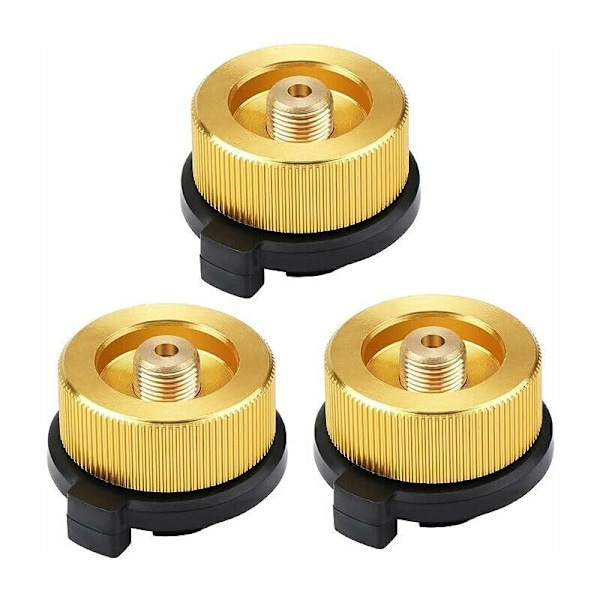 3 st gasanslutningsadapter för utomhusspisar, campinggasflaskaadapter, gasomvandlingshuvudadapter, munstycksanslutningsadapter, gasspisventilsadapter, GU.B/good