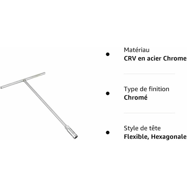1 SENRISE pitkä hylsyavain 13mm kuusikulmainen T-muotoinen, hopea