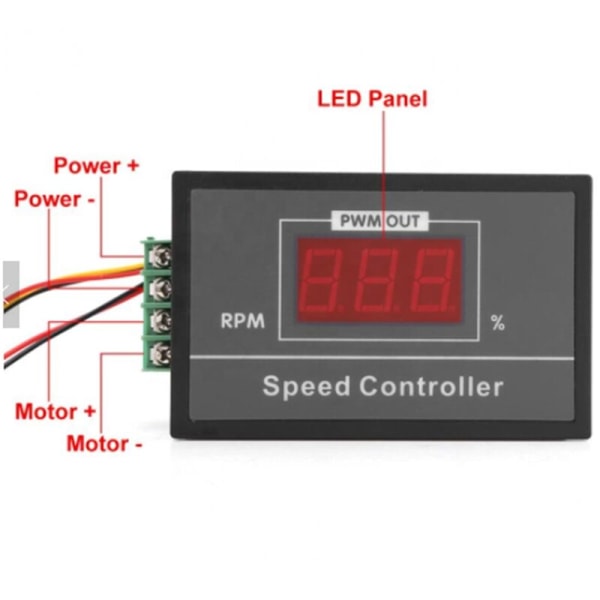 PWM DC-motorhastighetsregulator med digital display 30A PWM justerbar hastighet kontinuerlig regulator