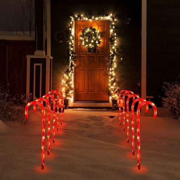 Christmas Candy Cane Lights Lamppumerkit Patio Pihan koristeluvalot 1 set