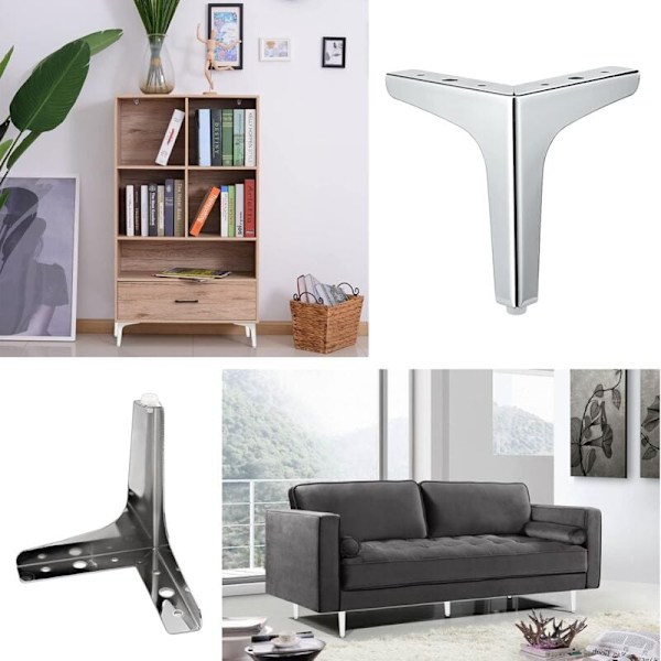 4-pack Metall Möbelben - Moderna Möbelben för Soffa, Stol, Bord, Skåp, DIY, Tunga Ersättningshörn Möbelben för Byrå