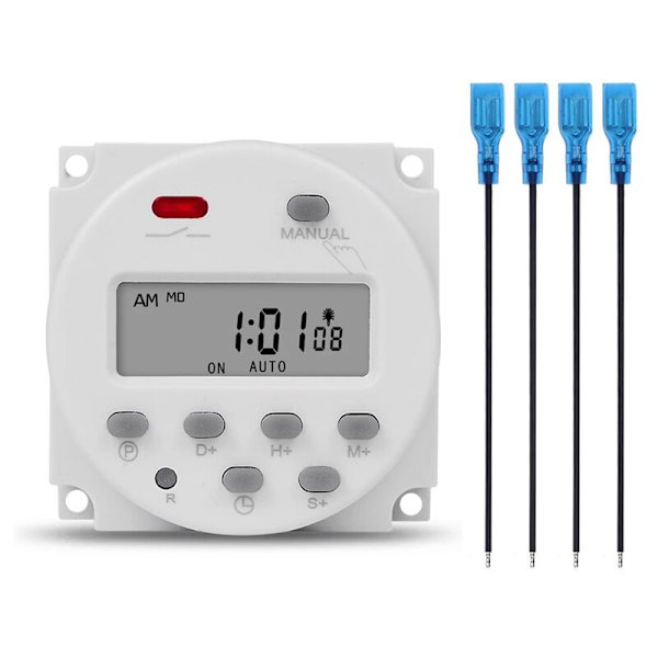 1 Sekund Intervall 12V LCD Timer Bryter Digital 7 Dager Ukentlig Programmerbar Tid Relé Programmerer CN101S
