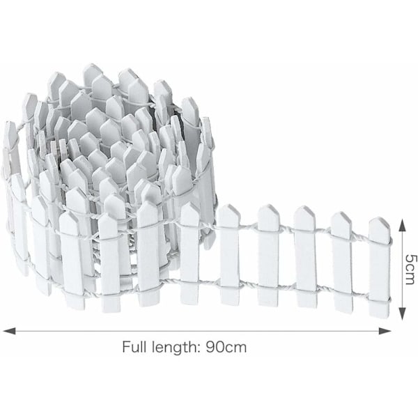 DENUOTOP Miniatyr Träfence Palisad Dekorativ Fenceskärm för Trädgård Miniatyr Sagoträdgård Plug Fence Utskärning Ornament Mini Träfence för