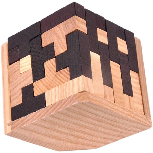 s 54-osainen puinen aivojumppapeli T-muotoinen rakennuspalikoita geometrinen palapeli opetuslelu lapsille aikuisille mustavalkoinen palapeli