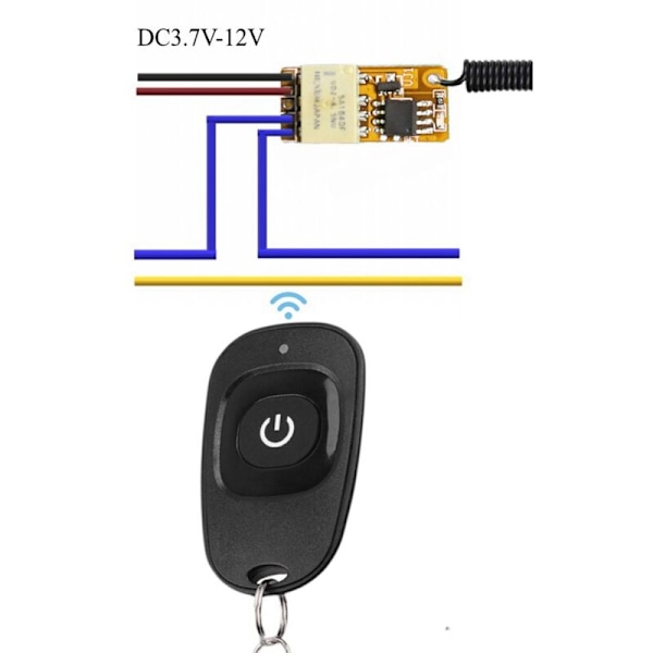 Sparande tryckknapp Mini Reläkontakter RF Trådlösa Strömbrytare DC3.7V-12V 433Mhz Smart Hem Liten Mini Fjärrströmbrytare