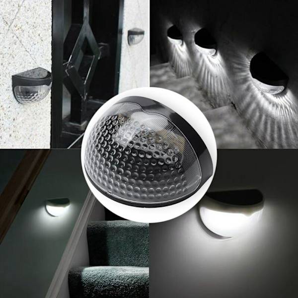 Solcelle væglampe Vandtæt Solcelle Sensor Væglampe 6 LED Auto Til/Fra Udendørs Have Terrasse Hegn Lampe Varm Hvid