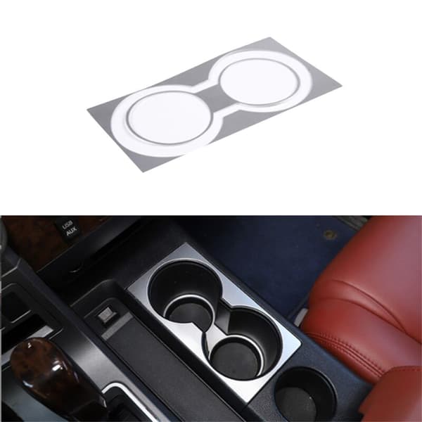 Til 2007-2013 Aluminium Alloy Bil Central Control Kopholder Trim Sticker Tilbehør Sølv