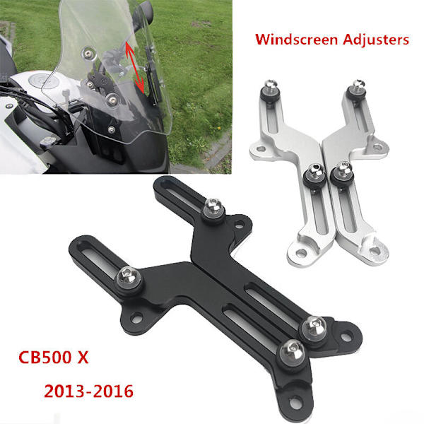 för CB500X 2013-2016 Motorcykel Vindruta Fäste Luftflöde Justerare Justerbar (Silver)