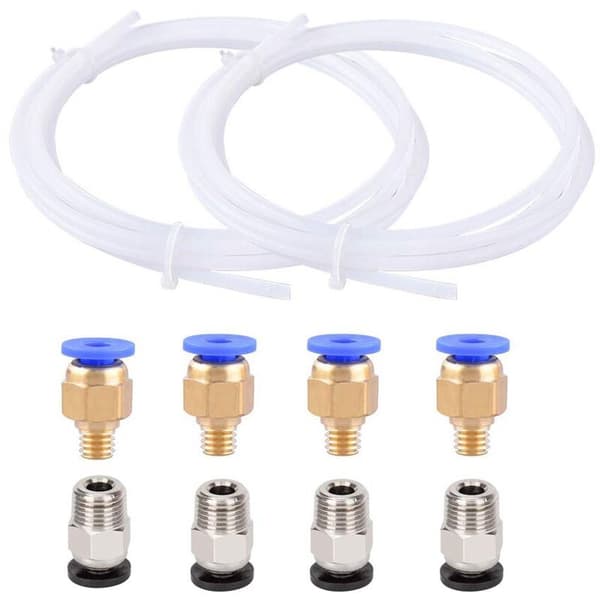 2 x 2 m 3D-printer ID 2 mm OD4 mm slange med 4 PC4-M6 4 PC4-M10 pneumatiske stik til Reprap 3D-printer 1,75 mm