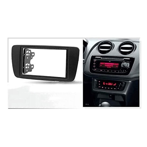 2 DIN CD-adapter trim stereo panel radiogränssnitt bilram fascia för SEAT 2008+