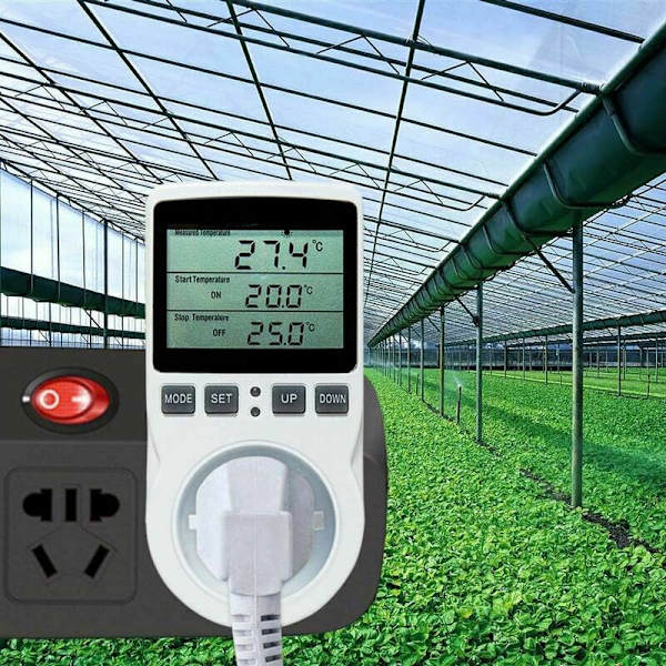 Programmerbar stikkontakt - Termostat stikkontakt, Digital timer stikkontakt, Digital programmerbar stikkontakt med probe, Programmerbar digital timer, Varme termosta
