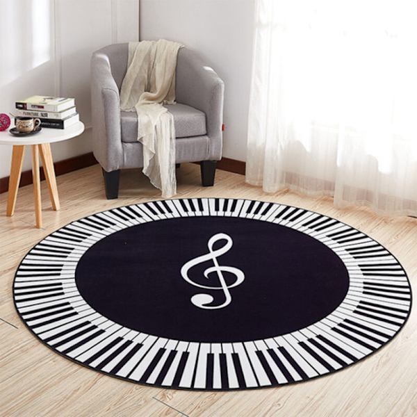 Badematte - Stue for soverommet med rund notatmatte [60 x 60 cm]