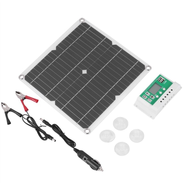 12W solcellepanelsett 60A 12V batterilader med båtkontroller