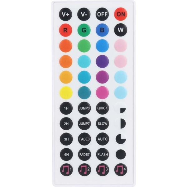 44-tasters IR-fjernkontroll og hvit IR Bluetooth-kontroller for RGB LED-stripe 5050 SMD-lysbånd