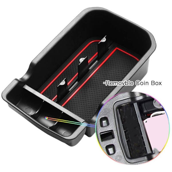Til Compass 2017-2019 Bil Midterkonsol Opbevaringsboks Bakke Divider Organizer med USB Hul og Møntholder