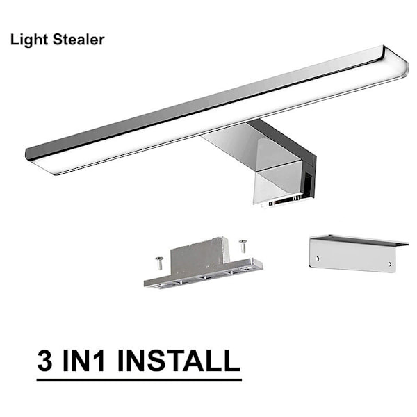 LED Badrumsspegellampa 6W 230V, IP44 Vattentät 30CM Badrumsbelysning, Neutralvit 4000K, ABS Spegellampa - RWBathroom Vägglampa
