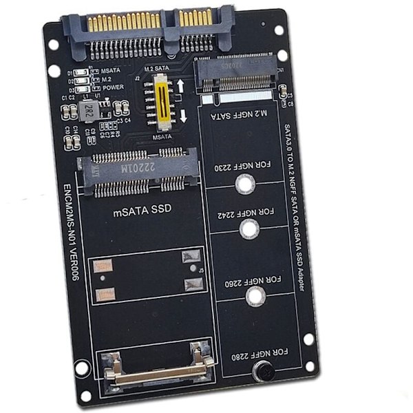 NGFF+MSATA til SATA3.0 M2 KEY BM SSD til 6G Interface Konverterkort Adapterkort