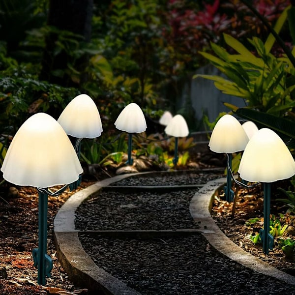 Utendørs solcellelysslynge, 5M 20LED solcellelysslynge utendørs varm hvit utendørs solcellelyspære 8 moduser vanntett for hager, gårdsplasser, plener, ferie