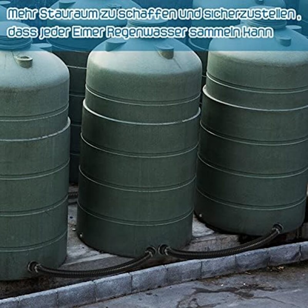Sæt med 2 regnvandsbeholder fittings 25mm regnvandsbeholder fitting med slangeklemmer IBC tøndeforbindelse til regn (50cm)