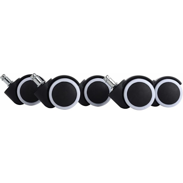 5 x Svingbare Stolebeskytter til Hårdt Gulv 11mm 10mm/50mm Hjul til Kontorstol Sort/Hvid HIASDFLS