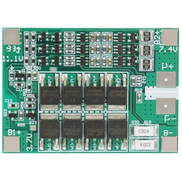 Batteriskyddskort, 3S 12V 40A PCB BMS litiumbatteriskyddskort med balanseringsladdning kortslutningsskyddskort