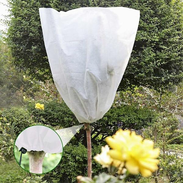 2 pak Vinterplante Fleece Frostbeskyttelsesdækker, Plantebeskyttelsesdæksel, Rivfast Have Udendørs Plantevarmende Jakke 0,8m1,2m