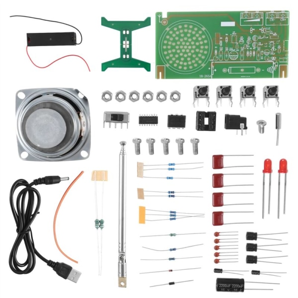 FM-radio DIY-kit RDA5807 FM-radiomottagare 87MHz-108MHz Frekvensmodulering TDA2822 Förstärkare