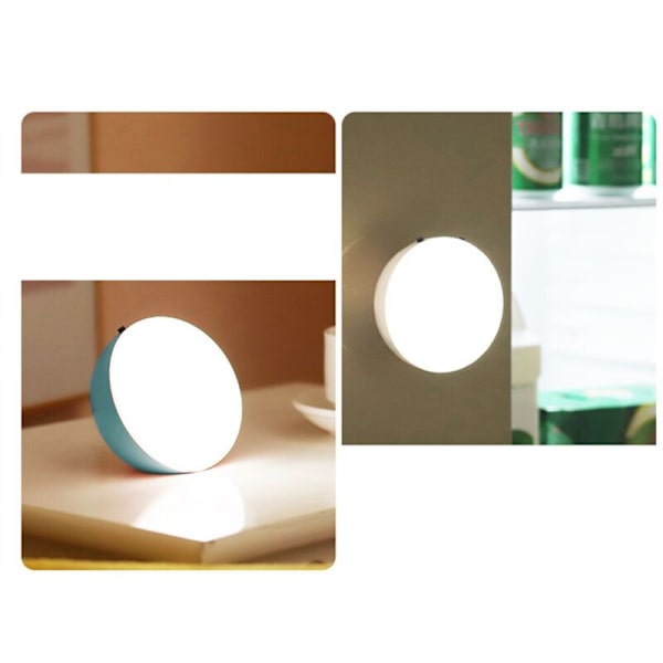 Rörelsesensor 360° Rotation LED Trådlös Sovrumslampa Energisparande Kropps Induktionslampa USB Laddningsbar Blå