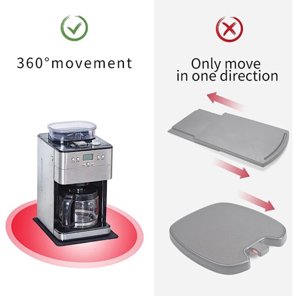 4-pack Köksapparat Glidplattor, Små Mobila, Fritös Kaffebryggare, Mixer, Stativmixer, Etc.