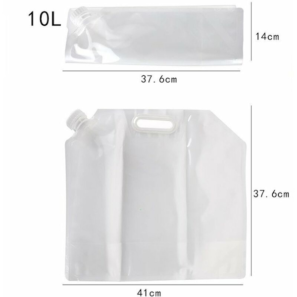 Utomhus 10L självgående camping rese bärbar hink vattenpåse ridning bergsklättring hopfällbar vattenkokare dricksvattenförvaring vatten Packof2