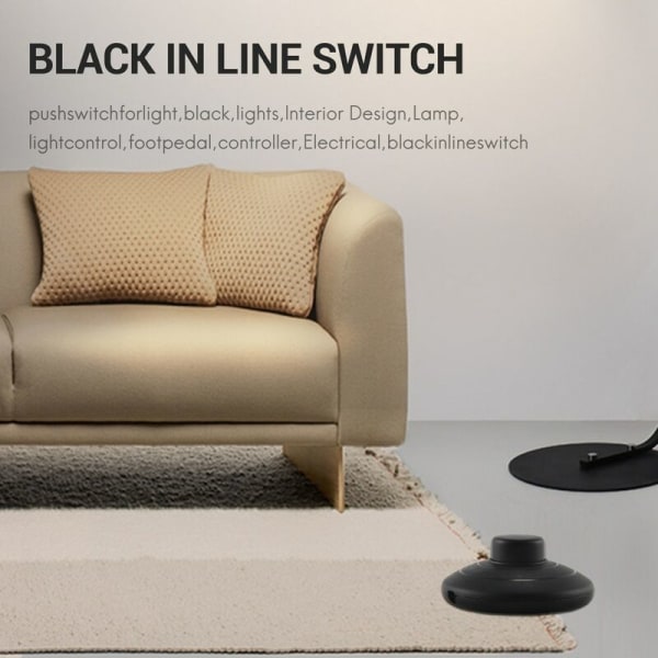 1 st svart lampbasomkopplare tryckpedal fotswitch