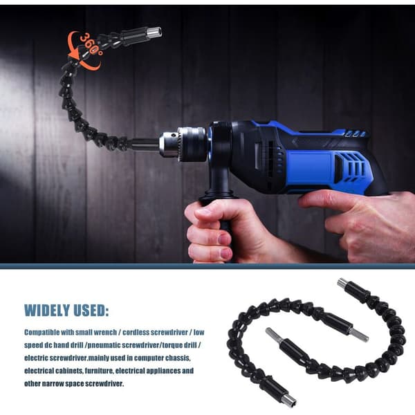 Fleksibel sekskant borrbit forlengelse socket skrutrekker bits, 3 stk universal socket adapter sett, skrutrekker bits