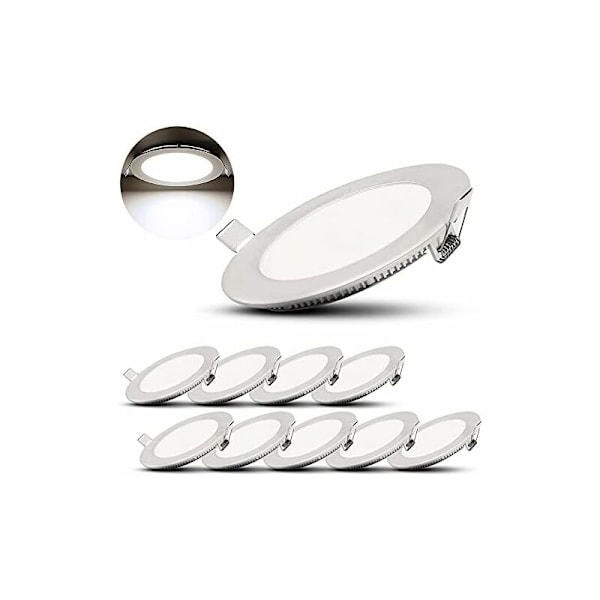 WIWON 10x3W Ø85mm Kold Hvid Led Loftlampe Energibesparende Panellampe Indbyggede Downlights Indbyggede Lampe til Hall Stue Soveværelse Børneværelse