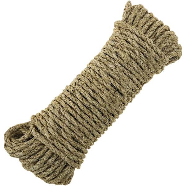 Tvinnet sisaltau 3 tråder 10 m x 6 mm natur