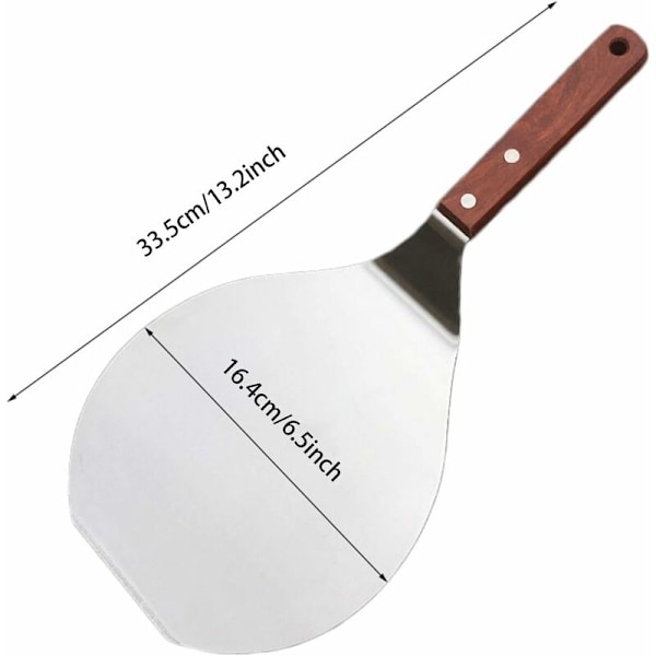 Pyöreä ruostumattomasta teräksestä valmistettu pizzalapio puukahvalla Pizzalapio Kotitaloustarvikkeet Ruostumaton teräs Kakkulapio Ihanteellinen pizzan nostamiseen ja kuljettamiseen