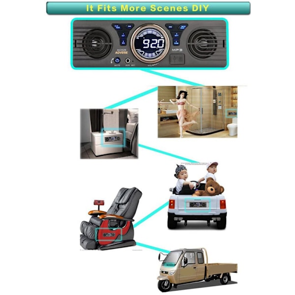 Universaali Auton Stereo 1 Din Kojelautaan Sisäänrakennettu Audiosoitin 2 Stereokaiutinta FM Bluetooth-tuki USB/TF-korttiportilla