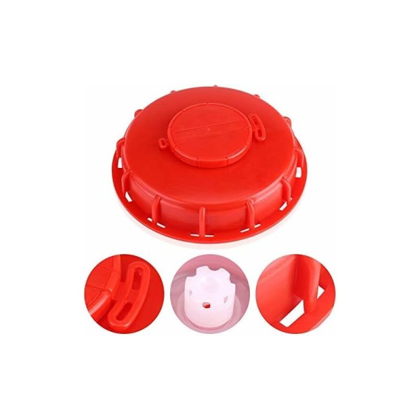 IBC-tanklock, IBC-lock för vätsketank, röd plast 163 mm