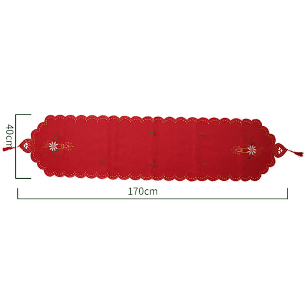 Juledekorationer Egnet til Dagligstue Julebord Julebord Flag, der er Broderet Borddug-D