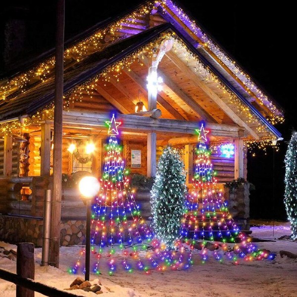 Julelysstjernelys Girlander 315 LED-er Belyste Juletre 8 Moduser IP44 for Utendørs Innendørs Bryllupsfest Juletre--
